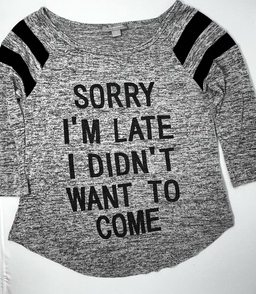 Purple Snow Sorry I’m Late T-shirt Size L Pre-Owned See measurements for size
